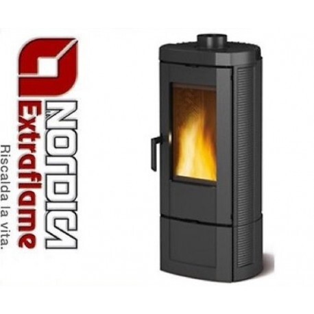 STUFA A LEGNA NORDICA CANDY GHISA SMALTATA KW 7 206MT COLORE ANTRACITE NEW MODEL