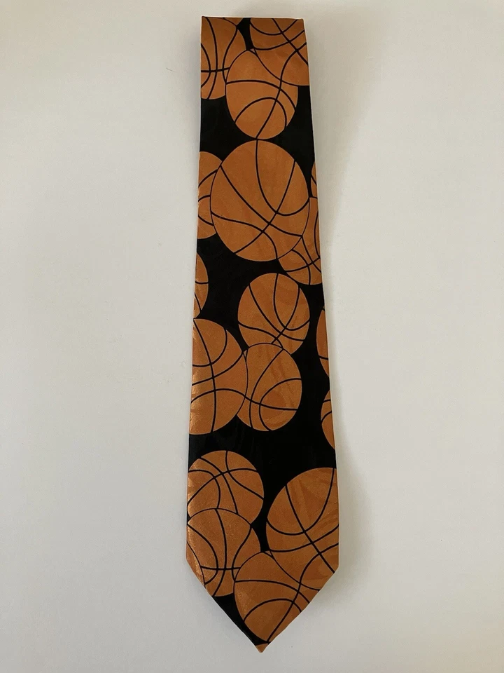 Corbata Fratello Hecha a Mano Para Hombre Poliéster Jacquard Baloncesto Repetición 58" Foto 2 de 4