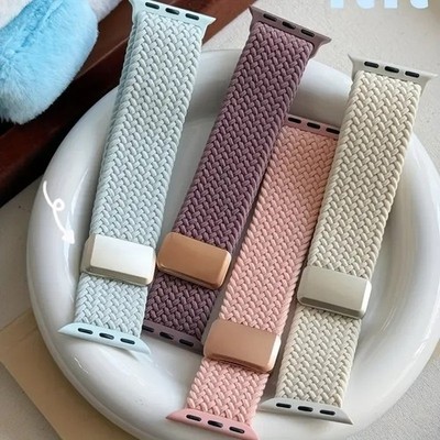 Magnetic Nylon Braided Band for Apple Watch 38-49mm SE 6 7 8 9 10 Ultra 2