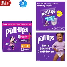 Comfortable Girls' Potty Training Underwear, Refastenable, Size 3T-4T, 20 Count