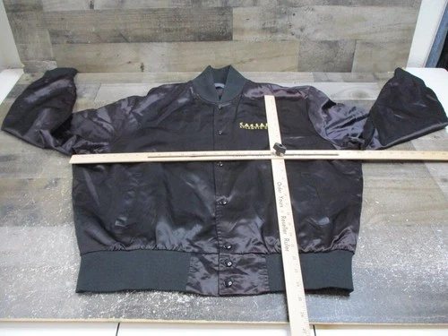 Vintage Caesars Casino Jacket Men XL Black Satin Atlantic City Emperors Club 80s image 10