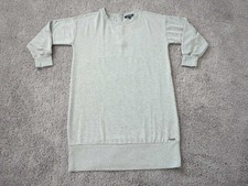 Ellen Tracy Shirt T Dress Womens Large Gray Long Sleeve Banded Hem Mini