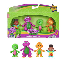 NEW Barney's World Hey Friends Pack Set 4 Toy Figures JHB26 Mattel Fisher Price