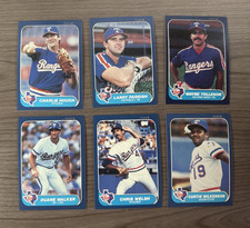 1986 Fleer Baseball Card Team Lot Texas Rangers Charlie Hough 564 Parrish + More