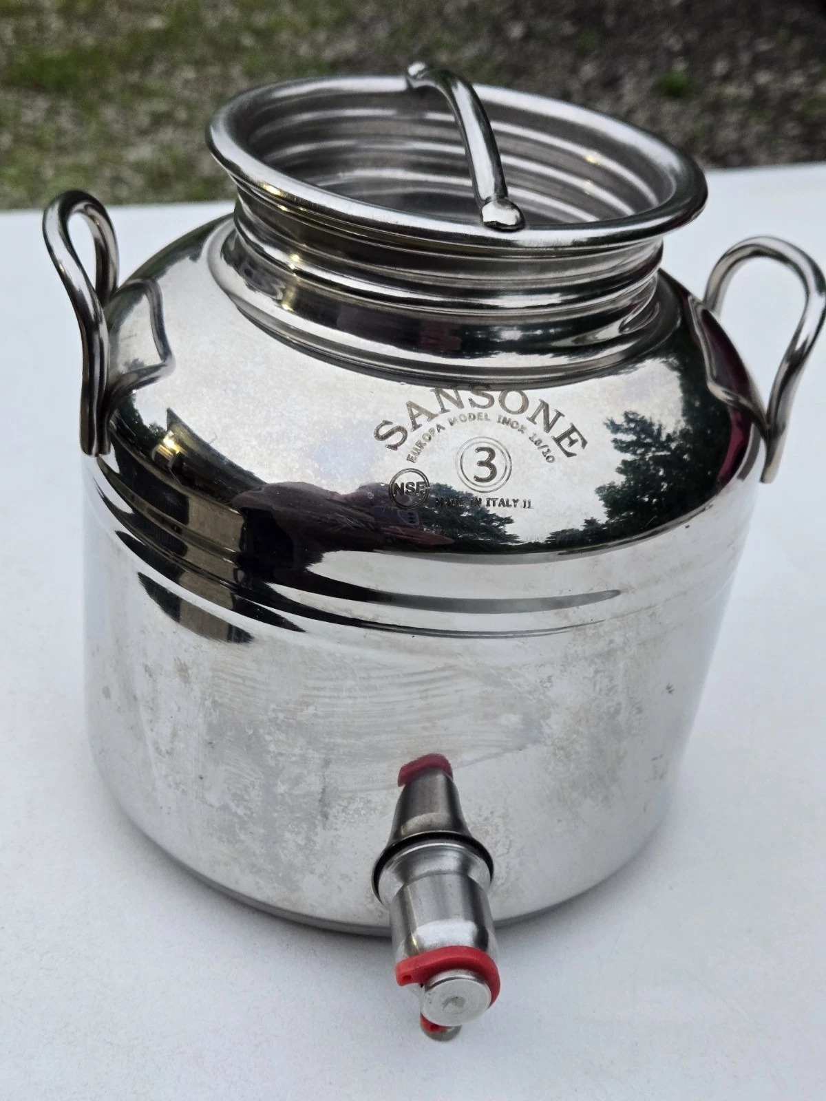 Sansone INOX 18/10 3 Liter Dispenser Europa Model Italy Olive Oil /Vinegar