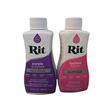 2 Rit All-Purpose Liquid Dye Purple Pink Fuchsia 8oz Each 