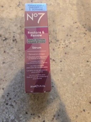 No7 Restore & Renew Face & Neck Multi-Action Serum ~ 30ml / 1 fl oz ~ NEW IN BOX