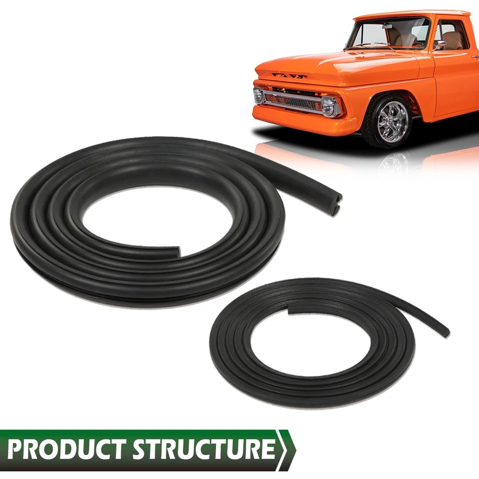 Sello de resistente al clima de ventana pequeña de vidrio trasero negro apto para camioneta Chevy GMC 1942-66 Foto 3 de 4
