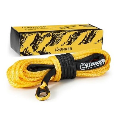  1/4'' x 50' Synthetic Winch Rope,9500LBS ATV UTV Winch 1/4inch x 50ft yellow