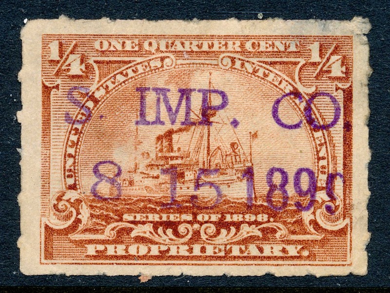 99c Start! US Revenue Stamp Battleship RB21 S. Imp. Co. 1899 cancel