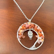 Healing Chakra tree of life pendant natural stone necklace