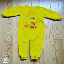  RARE Vintage 90s Sesame Street Big Bird Toddler Romper 3T   Raised 3D Applique