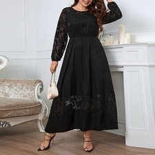 Plus Size 18-24 Women Lace Floral Maxi Dress Ladies Evening Cocktail Party Gown