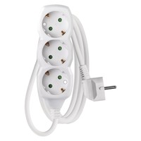 Emos 3-Fach Steckdosenleiste 150Cm 3 Schuko 45° Gedreht 3680W Pvc IP20 Weiß