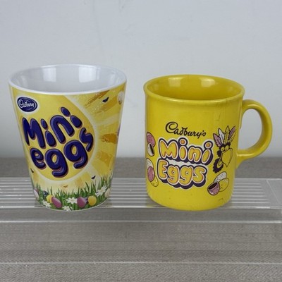 Cadbury Mini Eier Becher x2 Ostern Schokolade Werbung Sammlerstück 2009