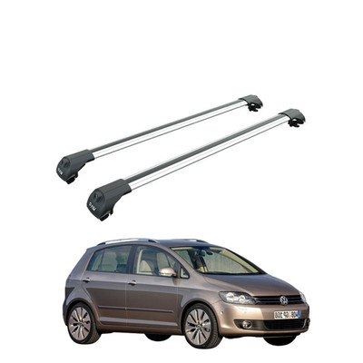 For Volkswagen Golf Plus (MK6) 2008-2013 Roof Rack Cross Bar Raised Rail Alu Sil