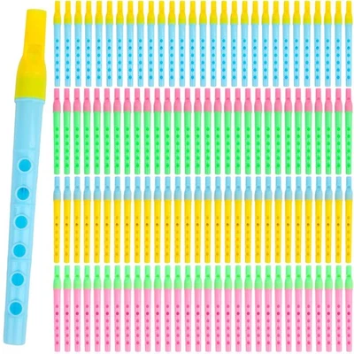 FLAHARD 120 Pcs Kids Musical Recorder Bulk 6 Hole Recorder Instrument Plastic Flute f...