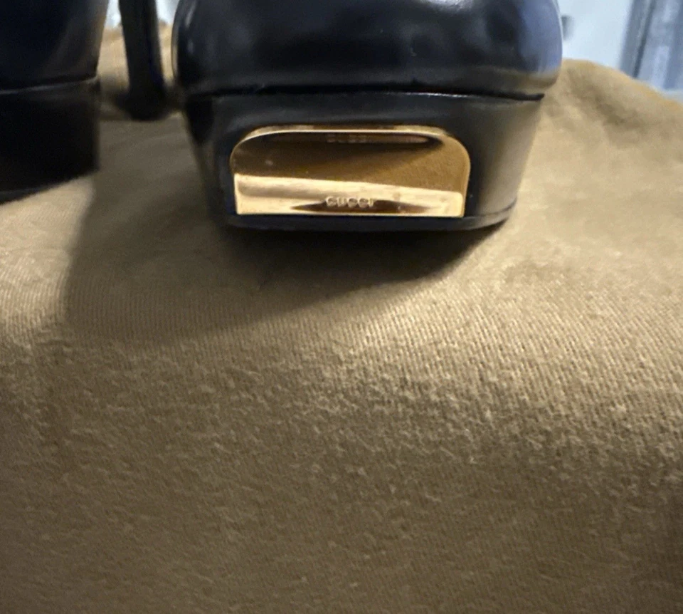 Gucci Women’s Black Leather Platform High Heel Knee Boots Size 10B Made in Italy - Image 3 of 4