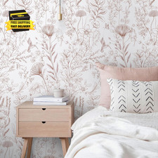 Pink Peel and Stick Wallpaper Floral Wall Paper Modern Boho Contact Paper for Be