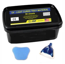 JSP®Light Cure Custom Tray Material, Blue, 50/pk. 2.0mm Thick, Ready to use