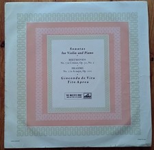 De Vito & Aprea : Beethoven & Brahms Sonatas - UK ED1 vinyl ALP 1521 HMV 1950's