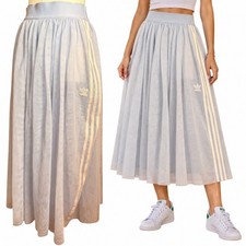 Adidas Originals Tulle Midi Skirt Light Blue White 3 Stripes Sample Small
