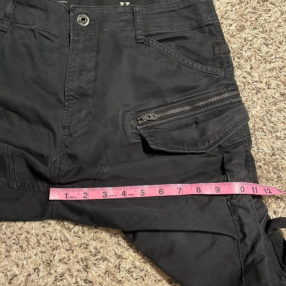 Shorts G Star Raw Masculino 34 Preto Rovic Zíper Relax 1/2 Carga Utilitário Cordão - Imagem 4 de 4