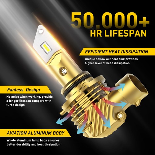 AUXITO 9005 HB3 Light 6000K White LED Headlight Bulbs Super Bright Direct-plug - Foto 4 di 18