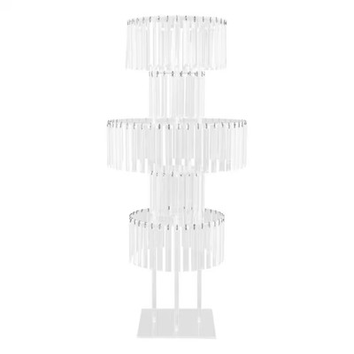 43.3 In. H, Clear 5-Tier Acrylic Decorative Stand Wedding Party Event Tabletop C