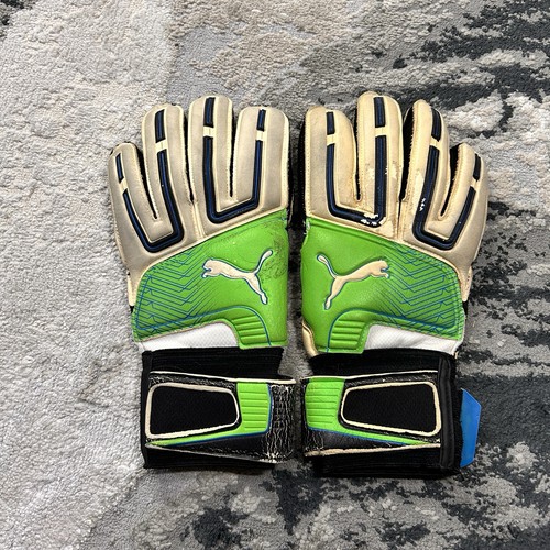PUMA PowerCat 3.12 Protect Soccer Goalkeeper Gloves Green/Black One Size Adult