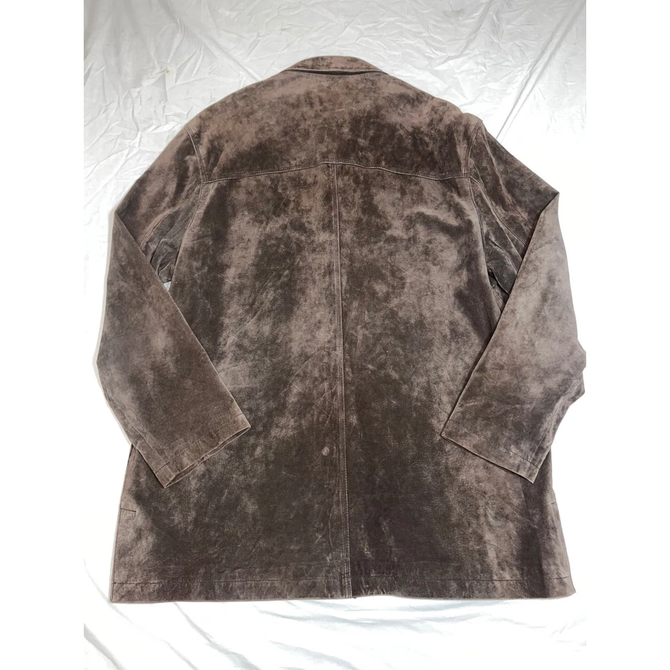 Мужская моющаяся куртка Newport Harbor из натуральной замши коричневая XXL винтажная - Изображение 2 из 4