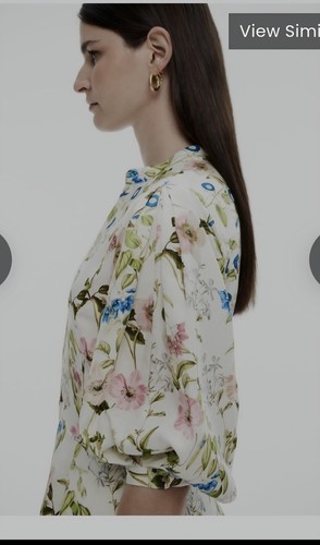 WitcheryDress Maxi Botanical Floral Dress in Porcelain Xs Size 4 Linen - Picture 3 of 14
