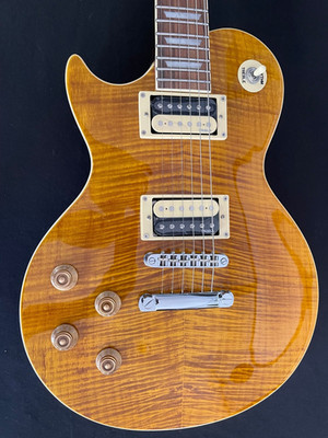 Harley Benton SC-550 II LH Paradise Amber Flame LP w/ SS Frets + Graphite Nut -