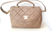 MODALU LONDON Leather Quilted 2-Way Handbag/Shoulder Bag -Dark Beige- Immaculate