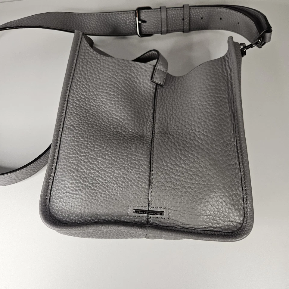 Rebecca Minkoff Unlined Feed Leather Crossbody Bag Gray Studded - Image 4 of 4