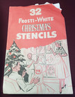 1950's Frosty White Christmas Stencils Window Decorating Santa Snowman Angels