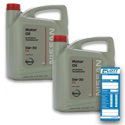 2x5L Original Nissan 5W-30 Motoröl 5W30 ACEA C4 DPF Diesel API SM CF KE900-90043