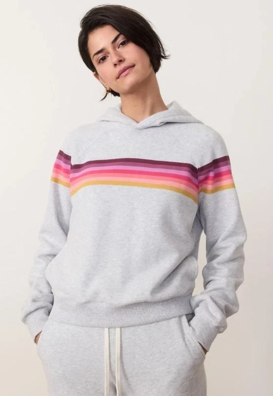 Marine Layer Women's Cloud 9 Fleece Anytime Hoodie Striped Pullover Size XS - Image 2 of 4