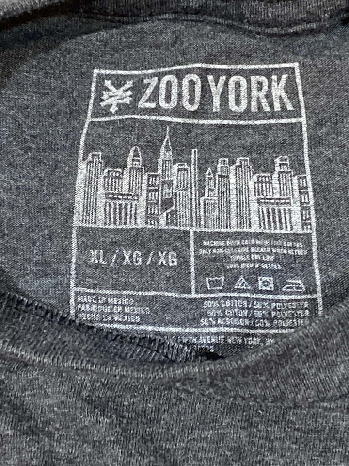 Zoo York Hombres XL Y2K Gráfico Spellout Patinador Manga Corta Cuello Redondo Camiseta Negra Foto 4 de 4