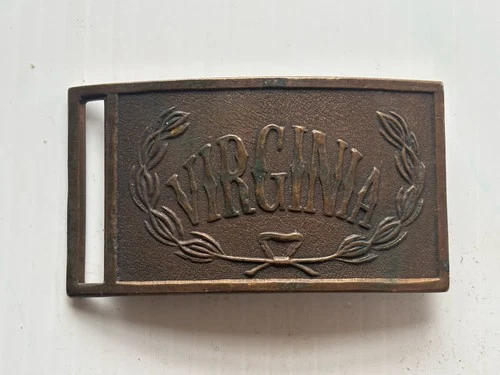 VINTAGE CIVIL WAR CONFEDERATE VIRGINIA SWORD BELT BUCKLE  EARLY REPRODUCTION