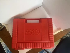 Vintage retired LEGO Red Carrying Case Storage Box w/ handle 1985