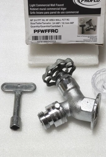 Proflo Light commercial Wall Faucet PFWFFRC - NP 3/4 FPT , Rough Chrome Finish - Picture 2 of 6