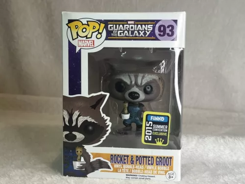 Funko Pop!  # 93   ROCKET  & Potted GROOT Funko 2015 Summer - NIB W/ Case!