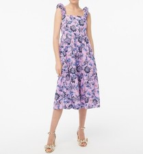 J Crew Factory Women’s Square Neck Midi Floral Dress Size 10