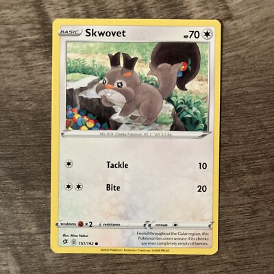 skwovet pokemon card value Pokmon Chilling Reign Singles Skwovet - 222/198 | Ozzie