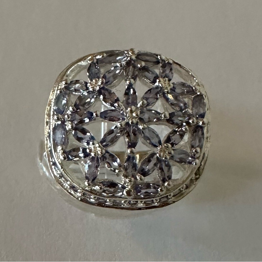 solid sterling silver and natural/real tanzanite … - image 2