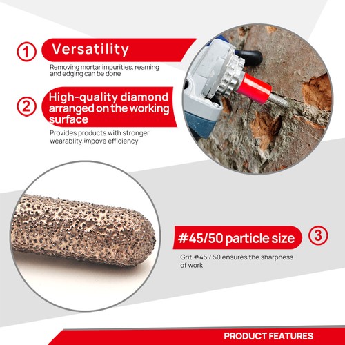 1pc Diamond Mortar Raking Bit Finger Bit Drill Milling For Brick Stone Removal - Picture 3 of 11