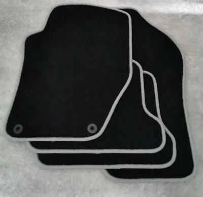4 Tapis Sur Mesures VELOURS Noir Pour Peugeot 308cc 308 CC Cabriolet Bords GRIS - Photo 1/2