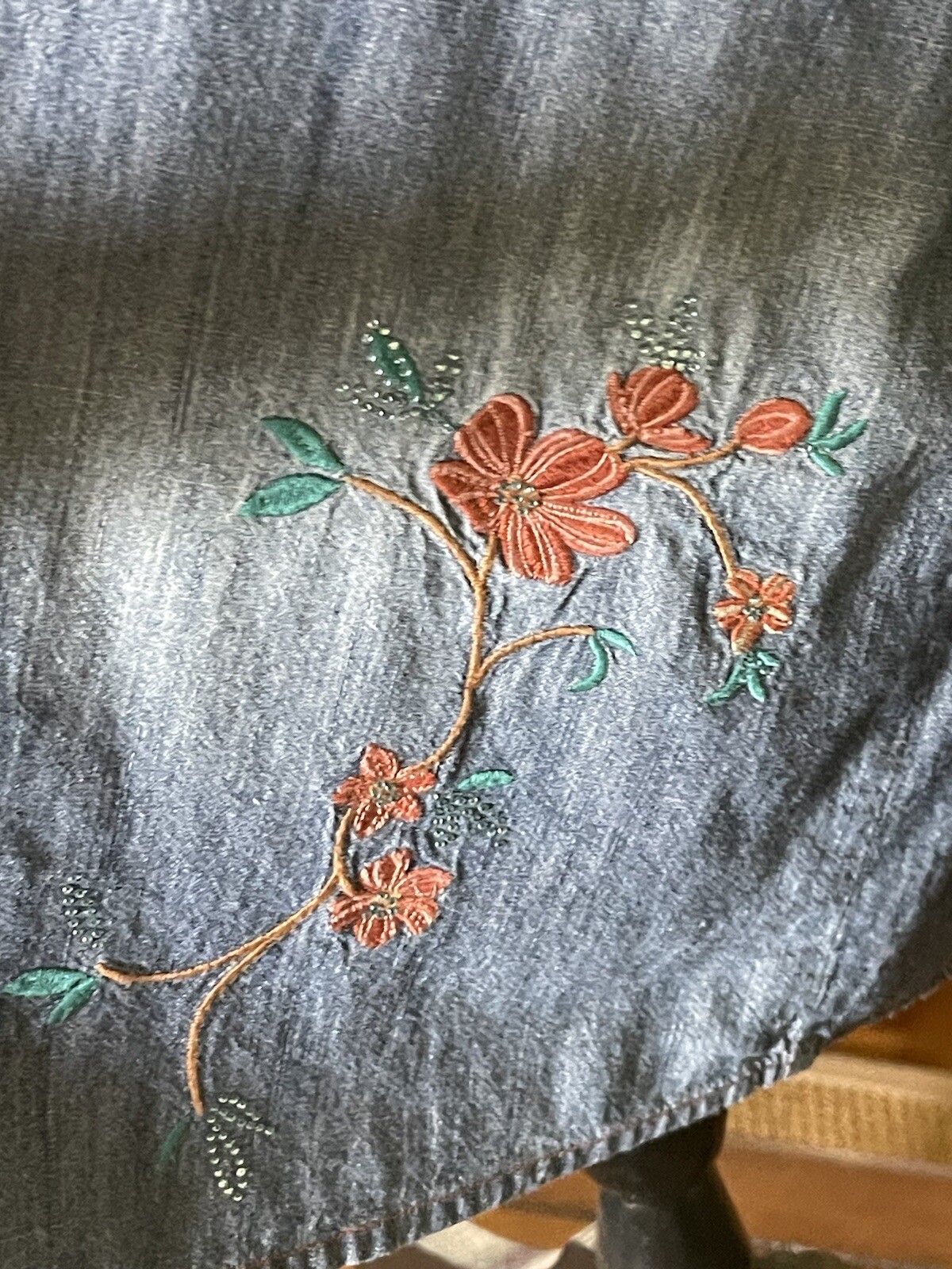 Multiples Button Front Lightweight Denim Long Sle… - image 15