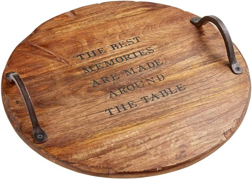 Mud Pie Memories Wood Lazy Susan